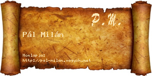 Pál Milán névjegykártya